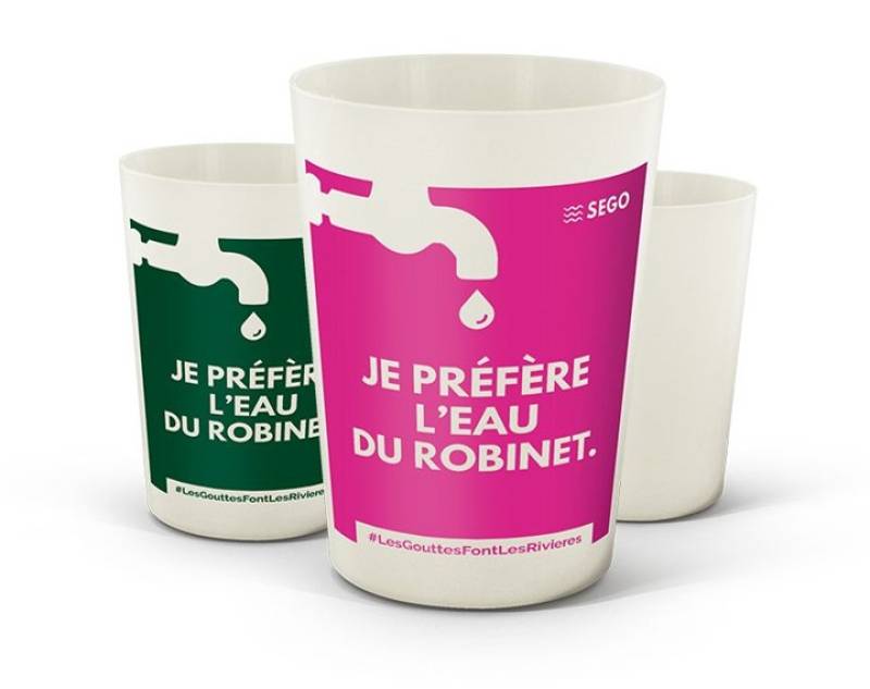 Personnalisation de gobelets eco-cups en biocomposite zéro plastique made in France éco-responsable